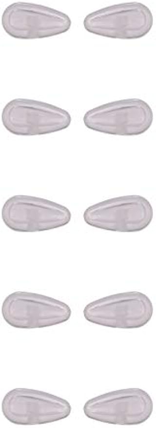 NicelyFit Screw-In Nose Pads w Air Cushion for Oakley Eye Glass Eyeglass Sunglass Frames 15mm x 7mm (Clear - 5 Pairs)