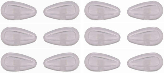 NicelyFit Lot of 6 Pairs Clear Screw-In Nose Pads w Air Cushion for Oakley Eye Glass Eyeglass Sunglass Frames 15mm x 7mm