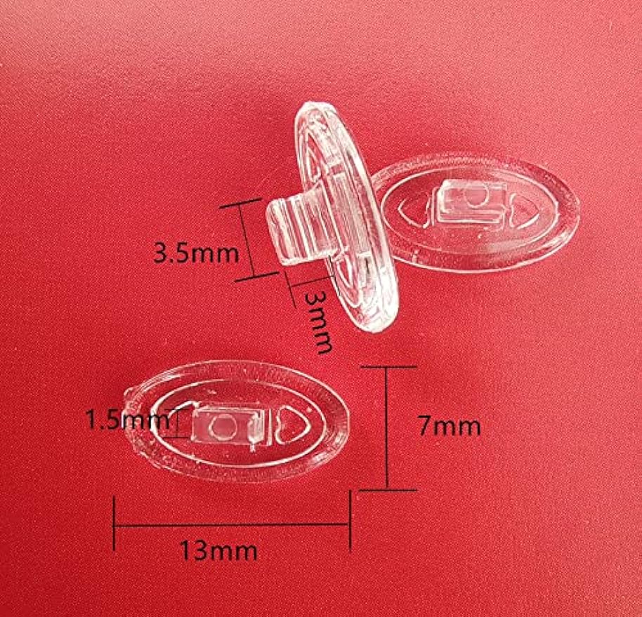 NicelyFit Clear Push-on Nose Pads for Oakley Eyeglass Frames OX5079 OX5038 OX5066 OX5088 OX3102 OX5040 OX5042 etc. (Clear - 6 Pairs)