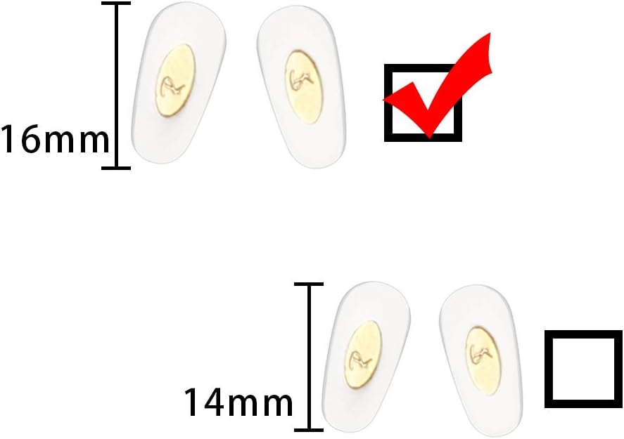 HiCycle2 Replacement Push-in Nose Pads for RayBan RB6335 RB3549 RB4071 RB6336 RB7140 RB8415 Sunglasses Eyglasses Repair-Kits (Gold)