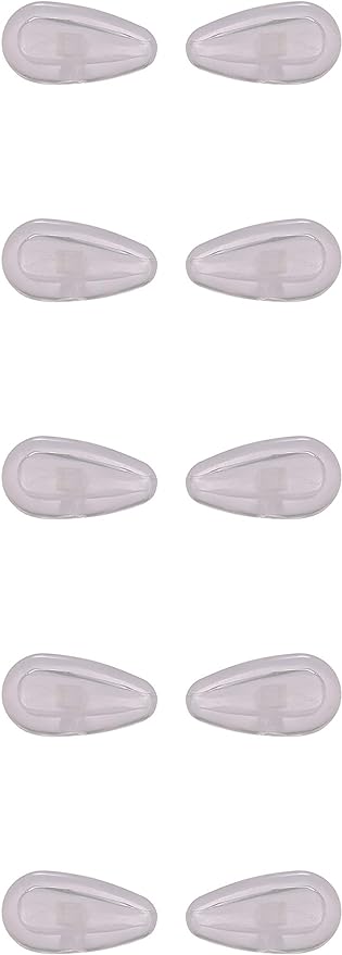 NicelyFit Screw-In Nose Pads w Air Cushion for Oakley Eye Glass Eyeglass Sunglass Frames 15mm x 7mm (Clear - 5 Pairs)