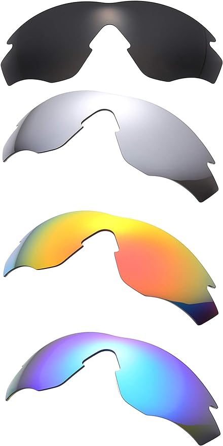 NicelyFit 4 Pairs Pack Polarized Replacement Lenses for Oakley M2 Sunglasses Glass Frames