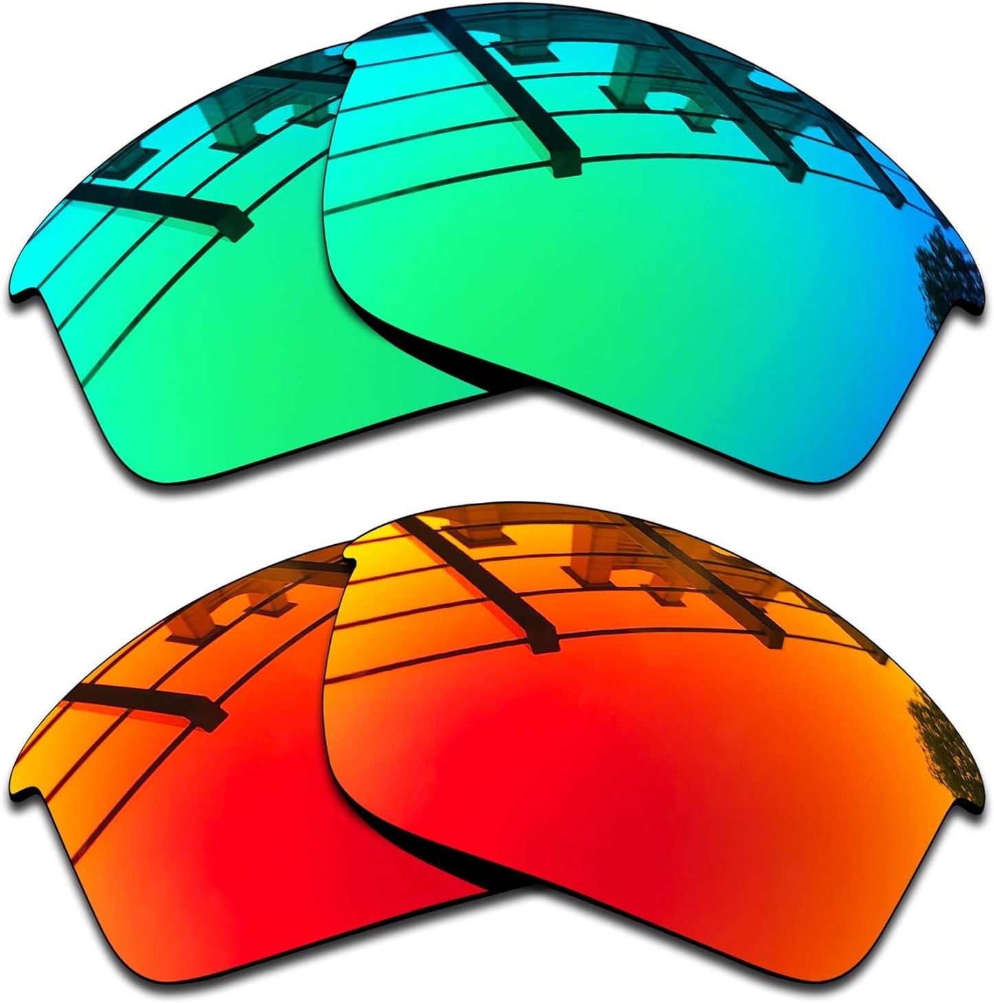 SEEABLE Premium Polarized Mirror Replacement Lenses & Nose Piece for Oakley Flak Jacket Sunglasses