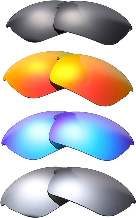 NicelyFit Pack of 4 Pairs Polarized Replacement Lenses for Oakley Bottle Rocket Sunglasses Glass Frame