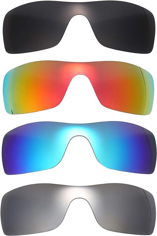 NicelyFit Polarized Replacement Lenses Shades for Oakley Batwolf Sunglasses Glass Frames (Pack of 4 - Black, Red, Blue, Titanium)