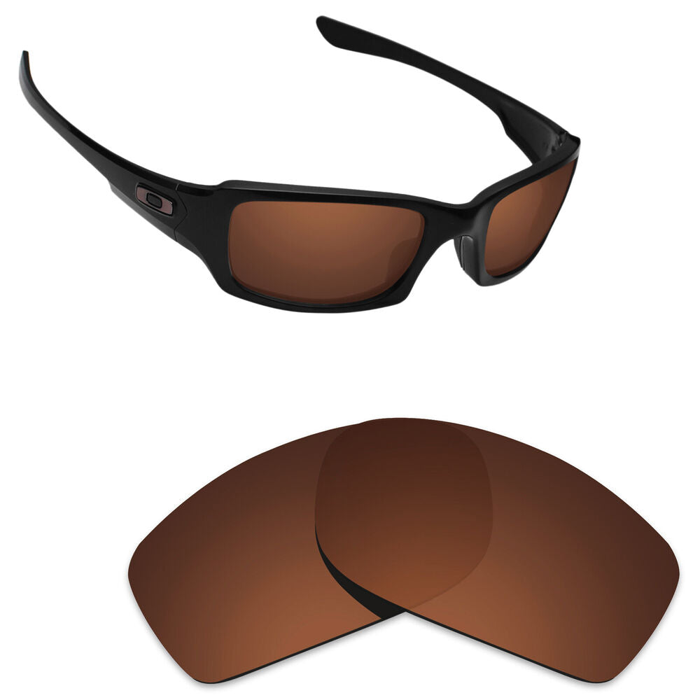 Hawkry Polycarbonate Replacement Lenses for-Oakley Fives Squared -Bronze Brown