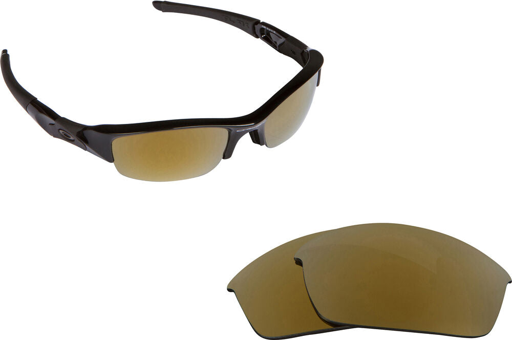 LenSwitch Replacement Lenses for Oakley Flak Jacket Sunglasses Gold Mirror