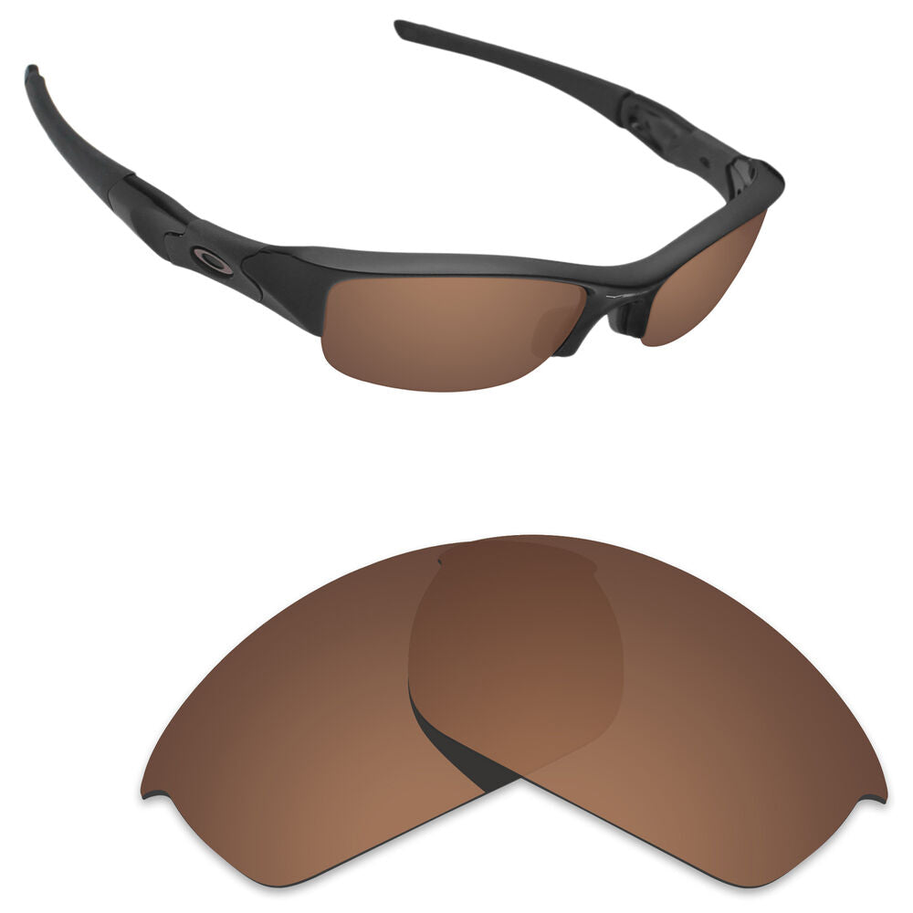 Hawkry Polarized Replacement Lense for-Oakley Flak Jacket Sunglass Bronze Brown