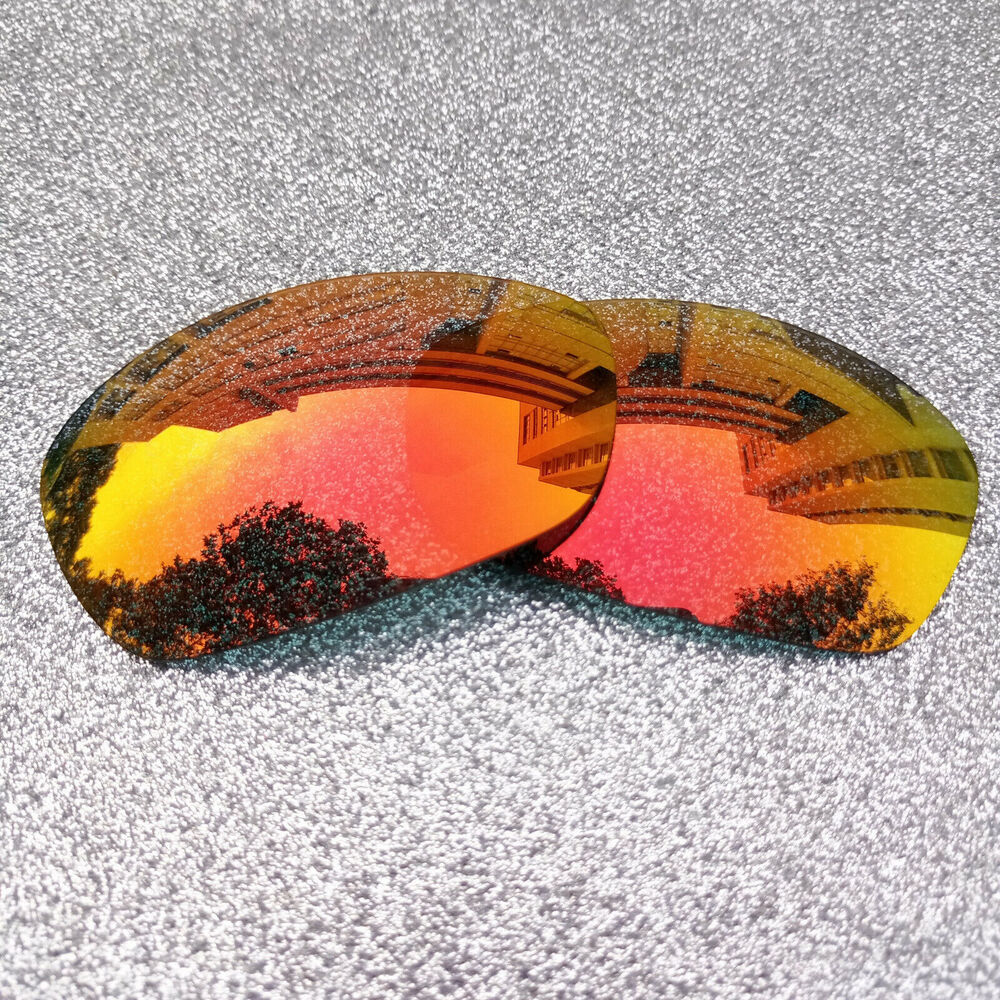 2 Sets Fire Red Polarized Replacement Lenses For-Oakley Split Jacket Sunglass