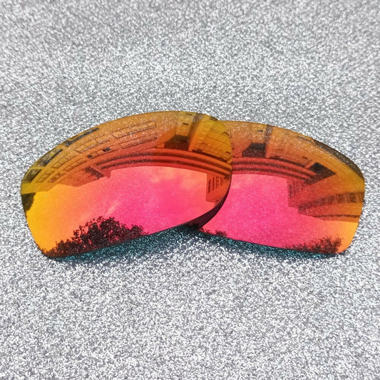 2 Sets Fire Red Polarized Replacement Lenses For-Oakley Monster Pup Sunglass