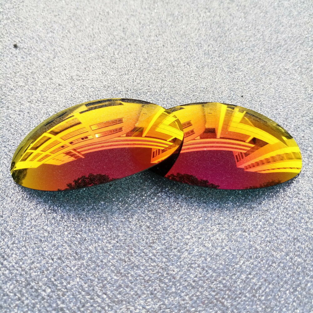 2 Sets Fire Red Polarized Replacement Lenses For-Oakley Romeo 1 Sunglass