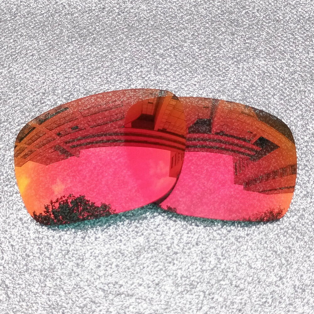 2 Sets Fire Red Polarized Replacement Lenses For-Oakley Jury Sunglass OO4045