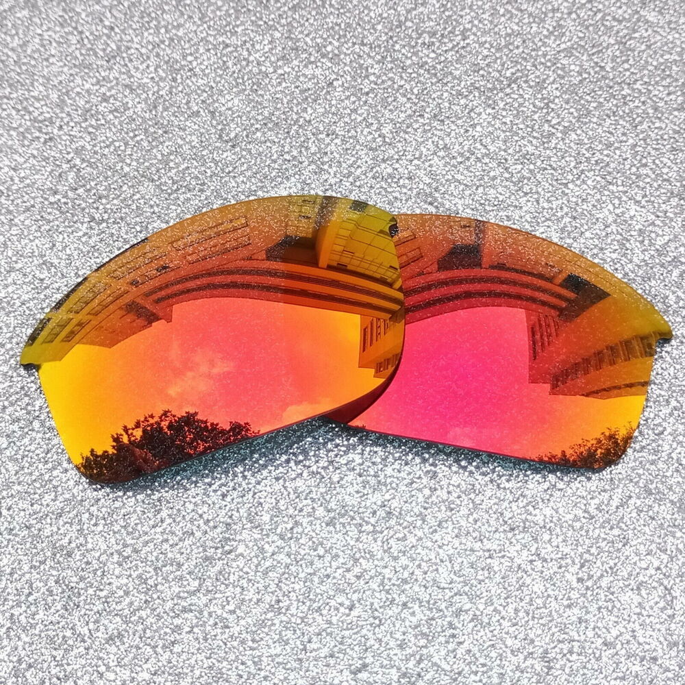 2 Sets Fire Red Polarized Replacement Lenses For-Oakley Half Jacket XLJ Sunglass