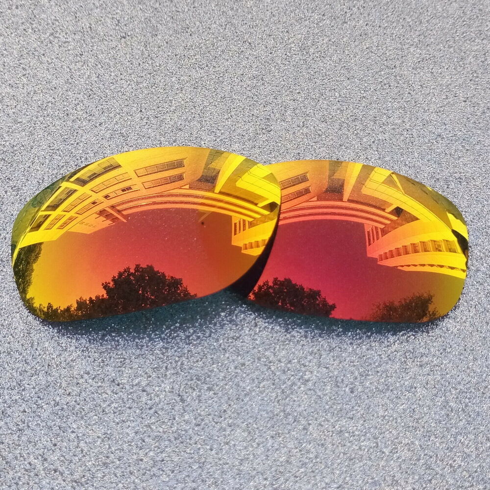 2 Sets Fire Red Polarized Replacement Lenses For-Oakley Pit Bull Sunglass OO9127