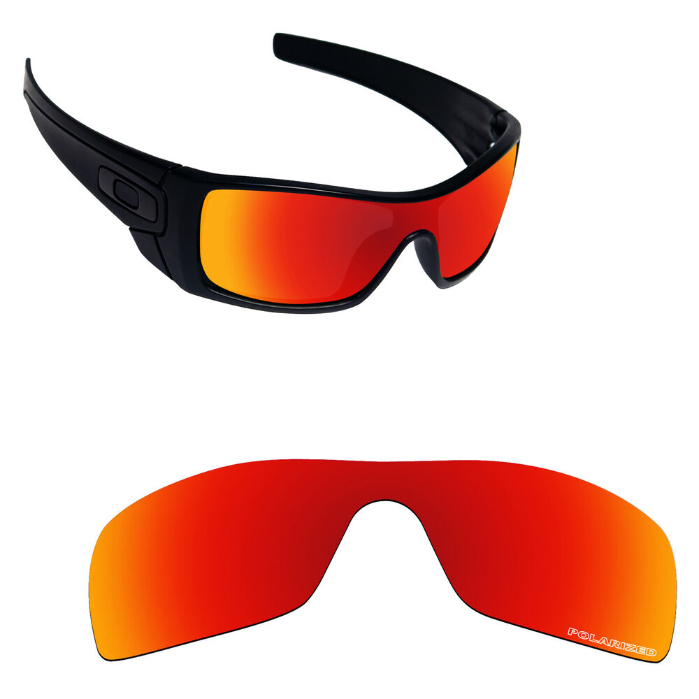 Hawkry SaltWater Proof Fire Red Replacement Lenses for-Oakley Batwolf -Polarized