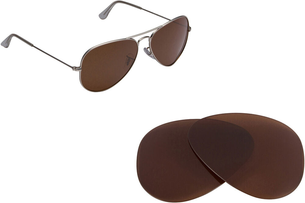 LenSwitch Polarized Replacement Lenses for RAY BAN 3025 58mm Sunglasses Brown