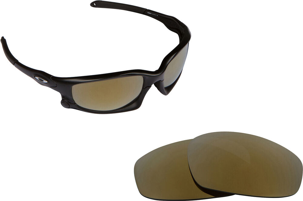 LenSwitch Replacement Lenses for Oakley Wind Jacket Sunglasses Gold Mirror