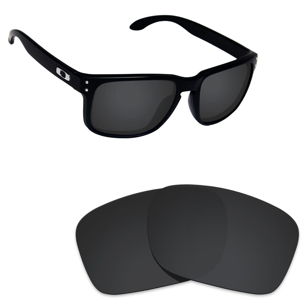 Hawkry Polycarbonate Replacement Lenses for-Oakley Holbrook - Stealth Black