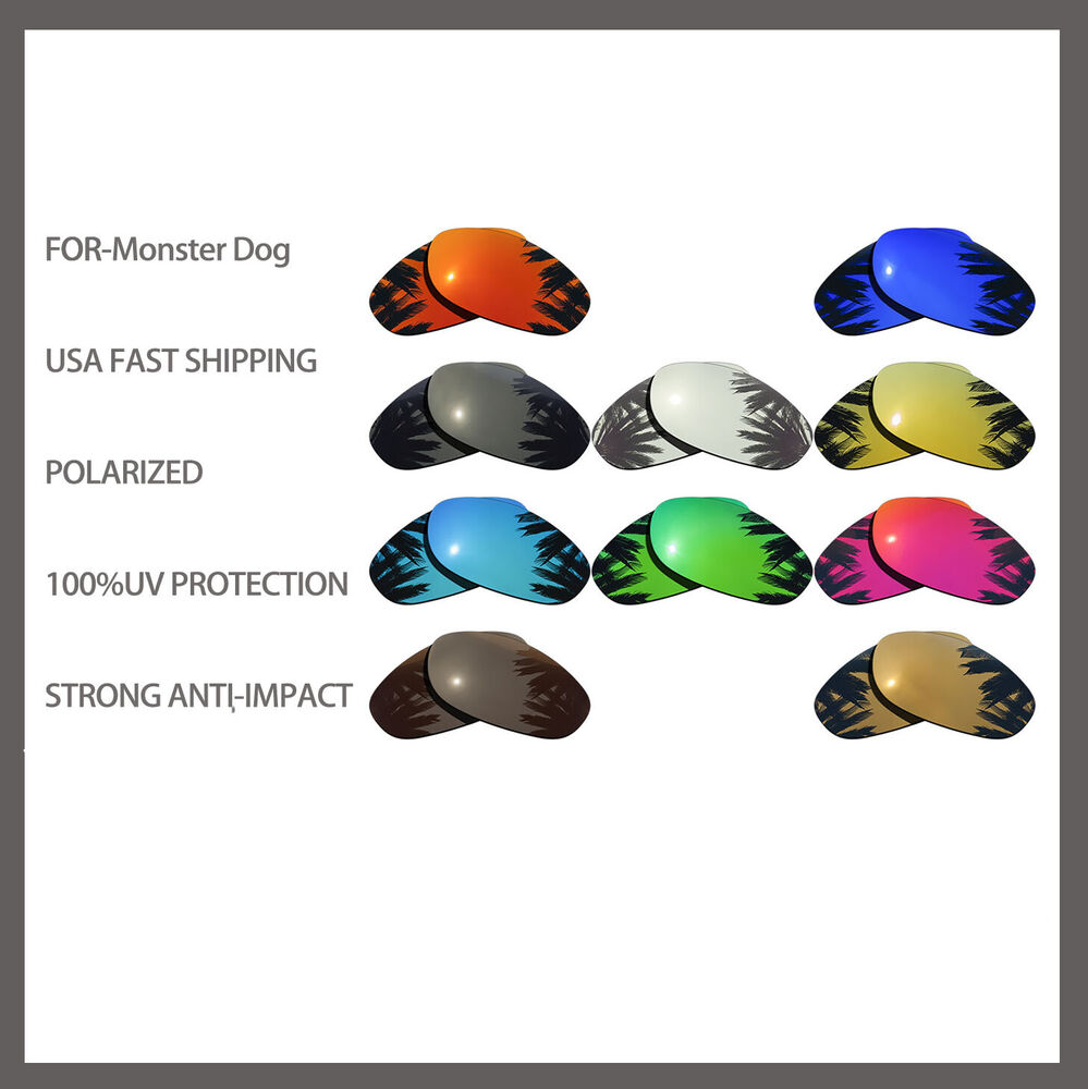 US Replacement Polarized Lenses for-Oakley Monster Dog Sunglasses Anti Scratch