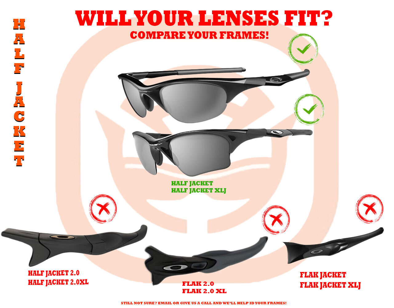 LenSwitch Polarized Replacement Lenses for Oakley Half Jacket XLJ Shades Iridium