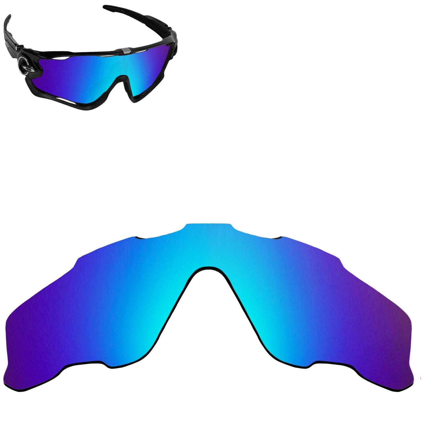 LenSwitch Polarized Replacement Lenses for Oakley Jawbreaker Sunglasses Blue