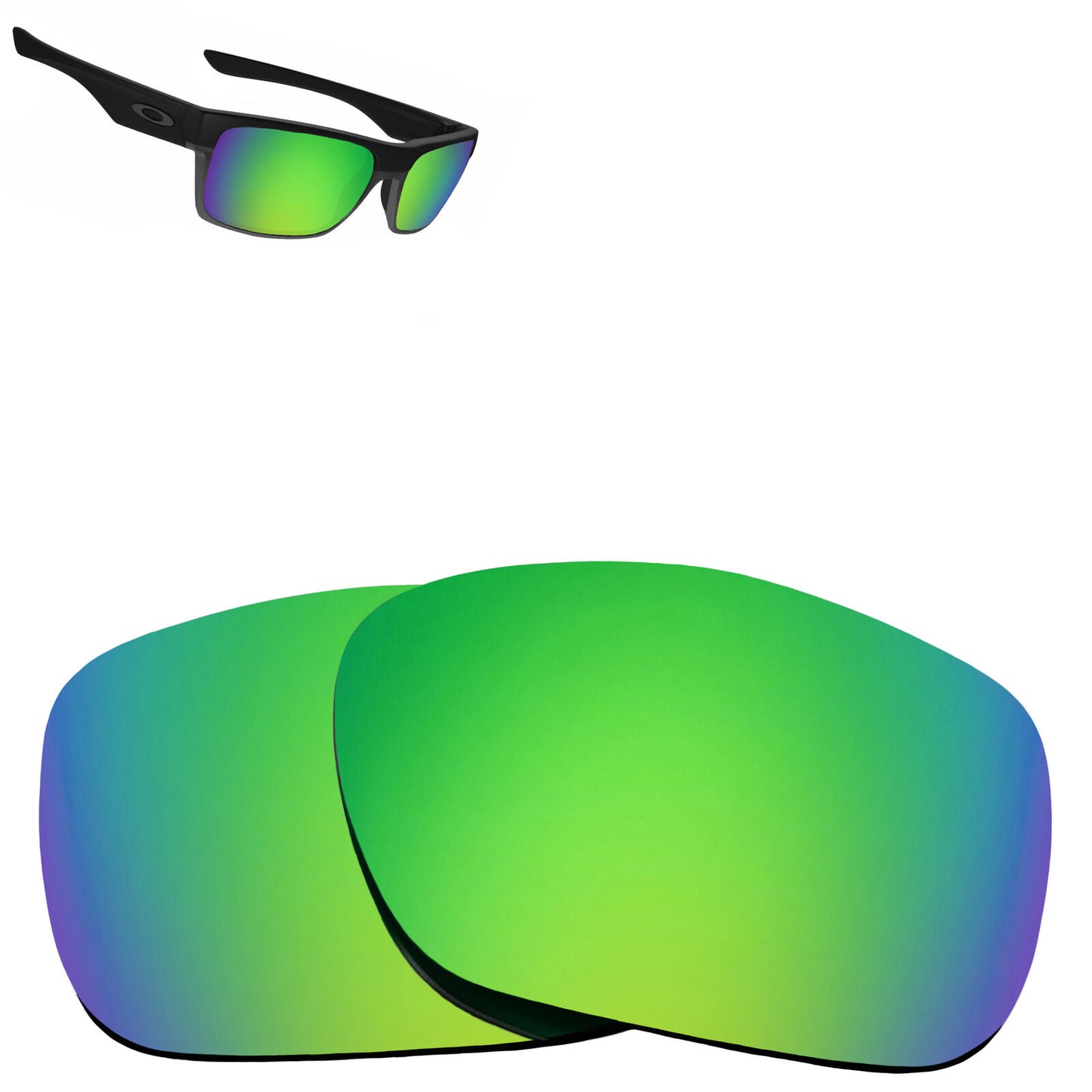 LenSwitch Replacement Lenses for Oakley Twoface Sunglasses Green Mirror