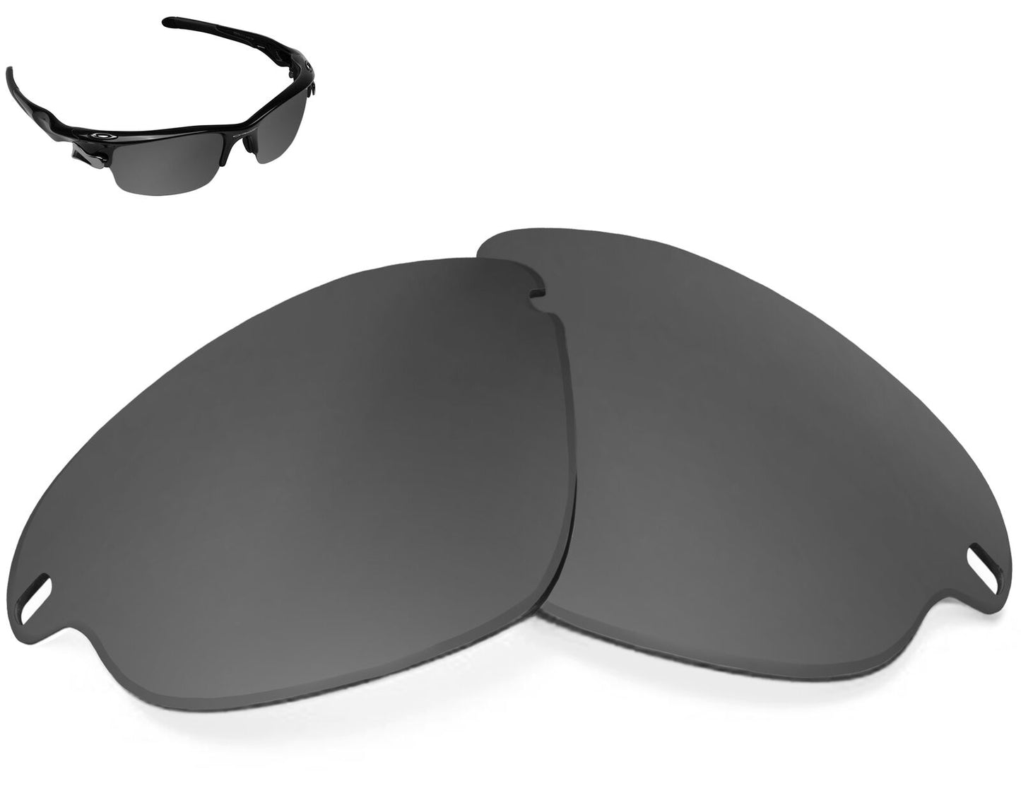 LenSwitch Replacement Lenses for Oakley Fast Jacket Sunglasses Dark Black