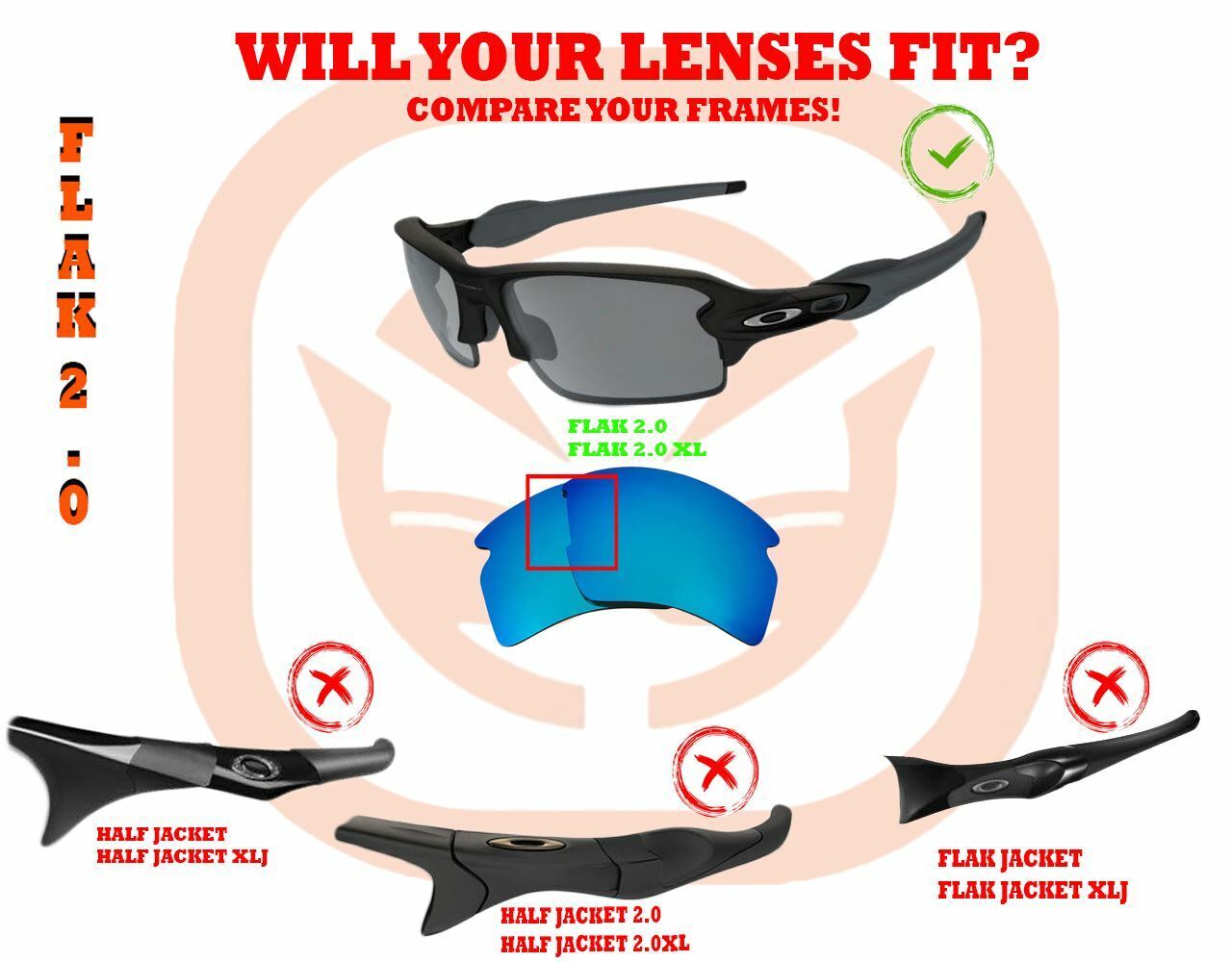 Replacement Rubber Kit for Oakley Flak 2.0 XL Earsocks & Nosepads Multi-Color