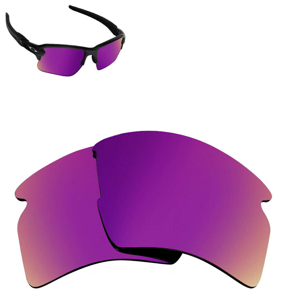 LenSwitch Replacement Lenses for Oakley Flak 2.0 XL Sunglasses Purple Mirror