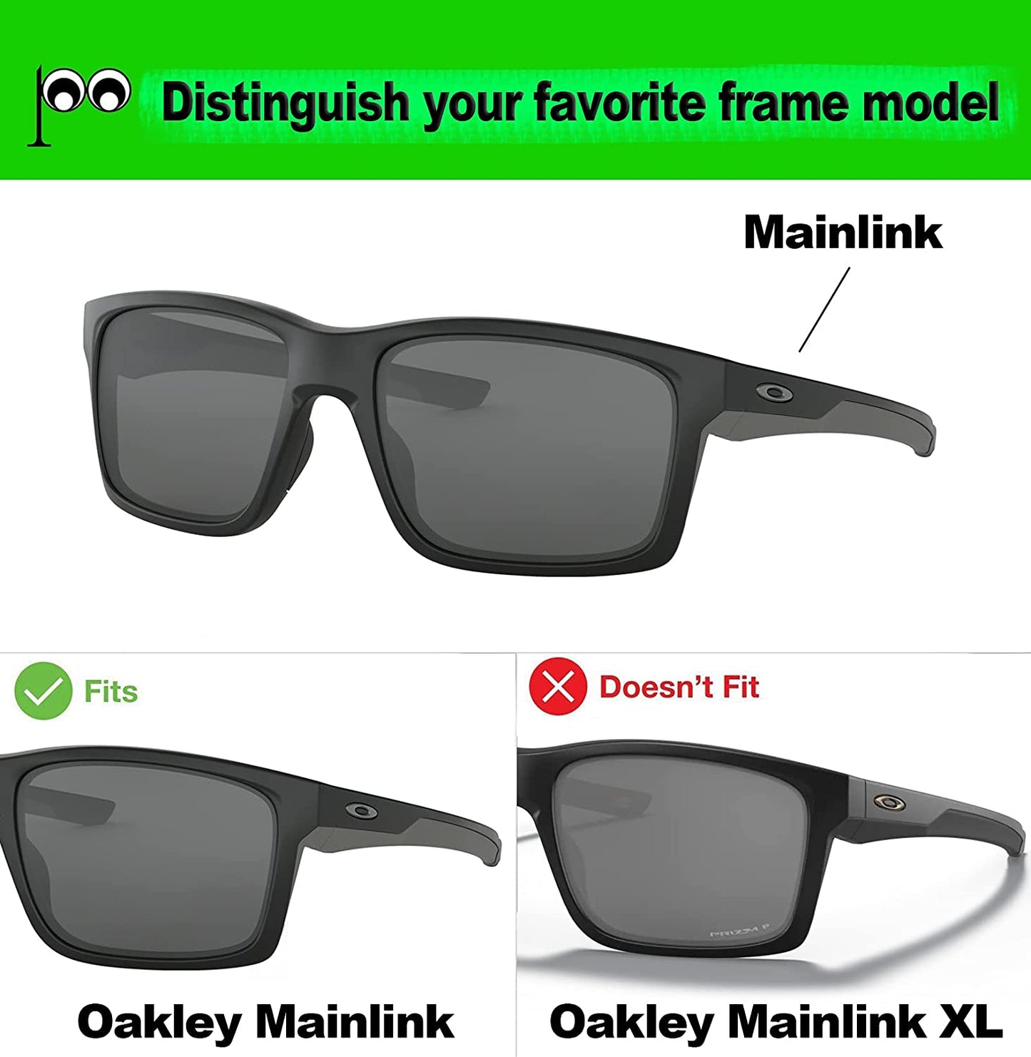 Prizo Polarized Replacement Lenses for Oakley Mainlink 57mm Sunglasses OO9264 - Multi Options