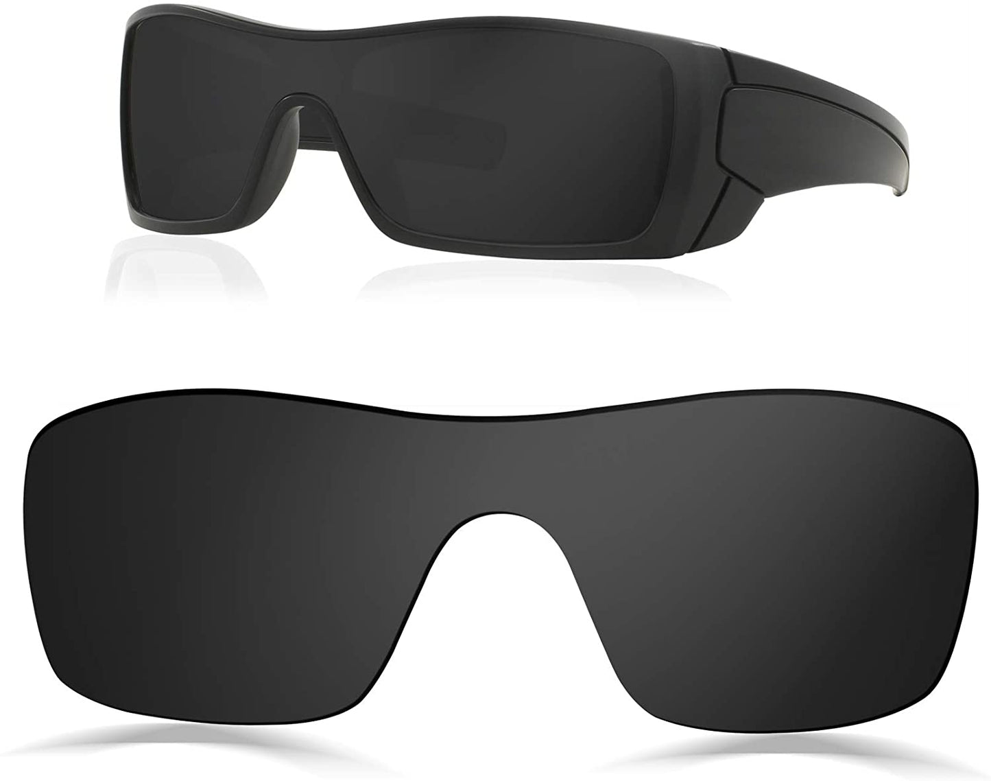 Prizo Polarized Replacement Lenses for Oakley Batwolf Sunglasses (A/R Black Mirror)