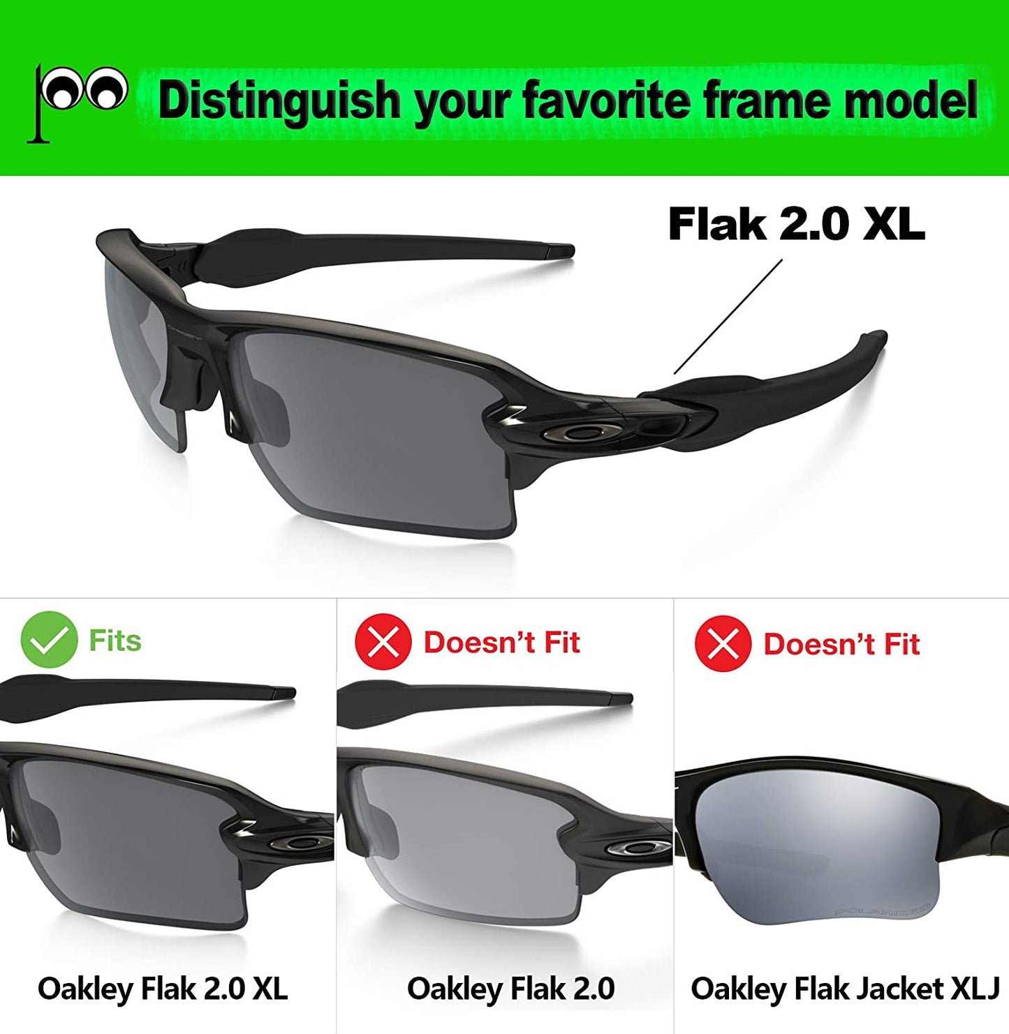 Prizo Polarized Replacement Lenses for Oakley Flak 2.0 XL Sunglasses