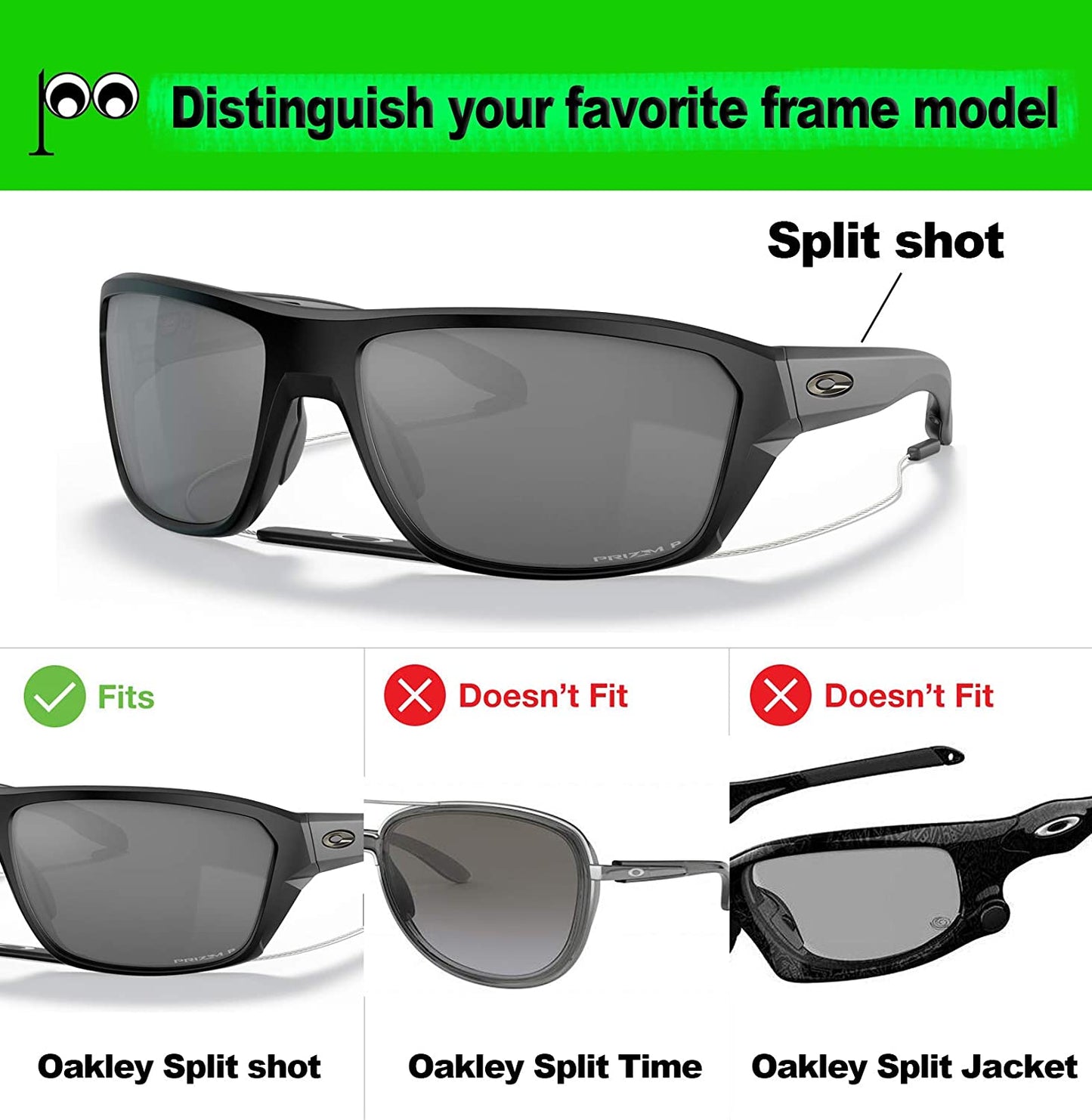 Prizo Polarized Lenses Replacement for Oakley Split Shot Sunglasses OO9416 - MultiOptions